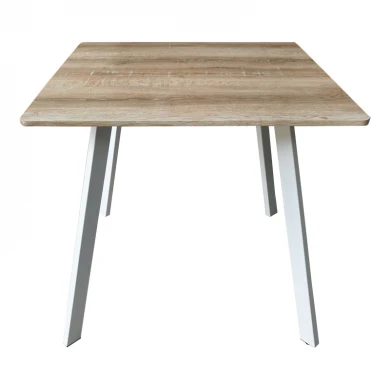 Squaro table pakoworld sonoma mdf with white metal legs 80x80x75cm