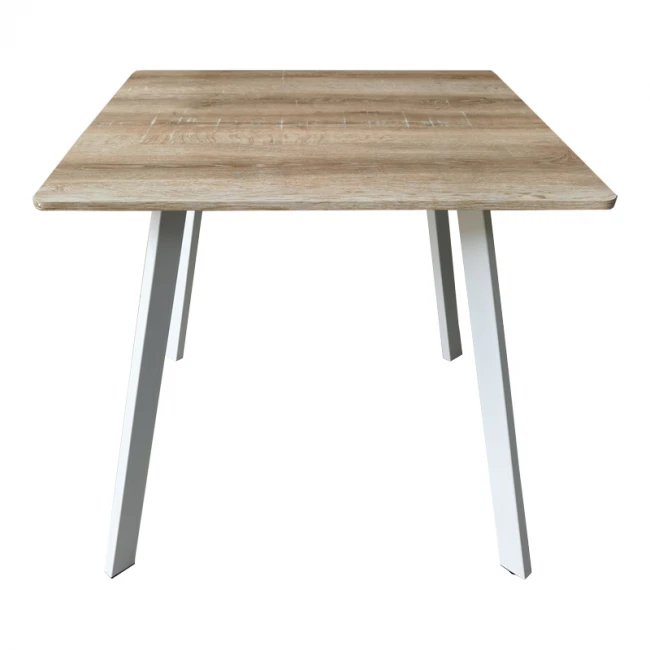 Squaro table pakoworld sonoma mdf with white metal legs 80x80x75cm