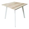 Squaro table pakoworld sonoma mdf with white metal legs 80x80x75cm