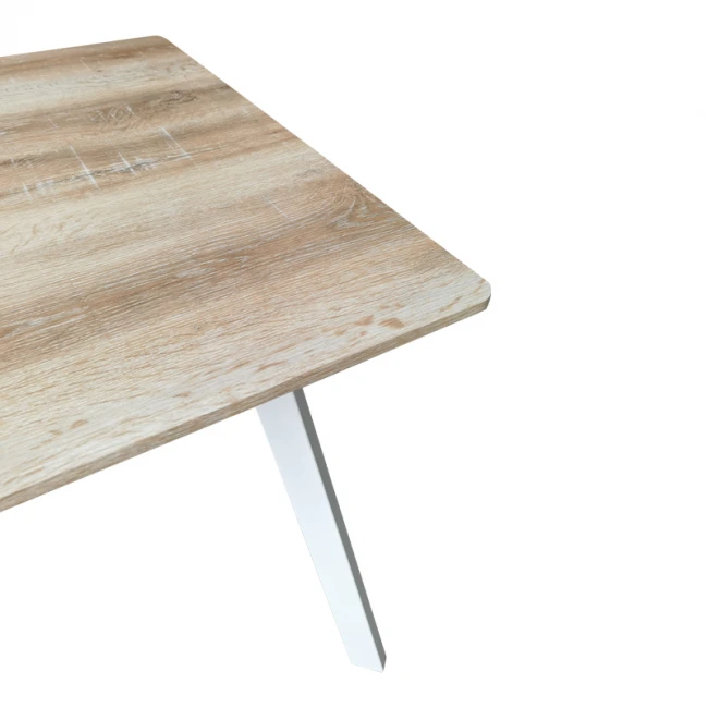 Squaro table pakoworld sonoma mdf with white metal legs 80x80x75cm