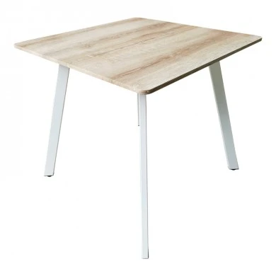 Squaro table pakoworld sonoma mdf with white metal legs 80x80x75cm
