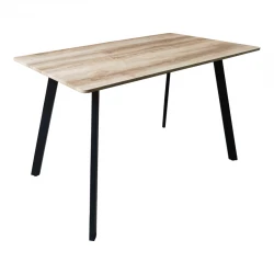 Squaro table pakoworld sonoma mdf with black metal legs 120x70x75cm Squaro table pakoworld sonoma mdf with black metal legs 120x70x75cm