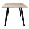 Squaro table pakoworld sonoma mdf with black metal legs 80x80x75cm