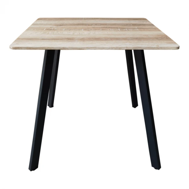 Squaro table pakoworld sonoma mdf with black metal legs 80x80x75cm
