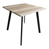 Squaro table pakoworld sonoma mdf with black metal legs 80x80x75cm