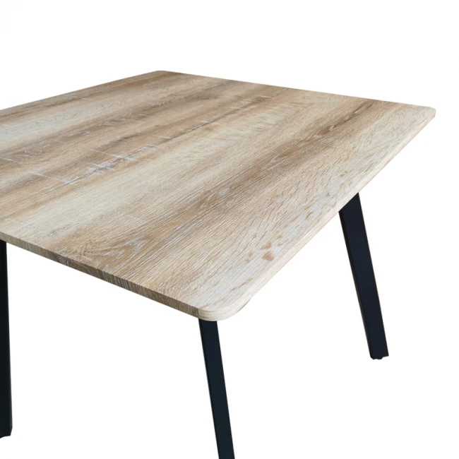 Squaro table pakoworld sonoma mdf with black metal legs 80x80x75cm