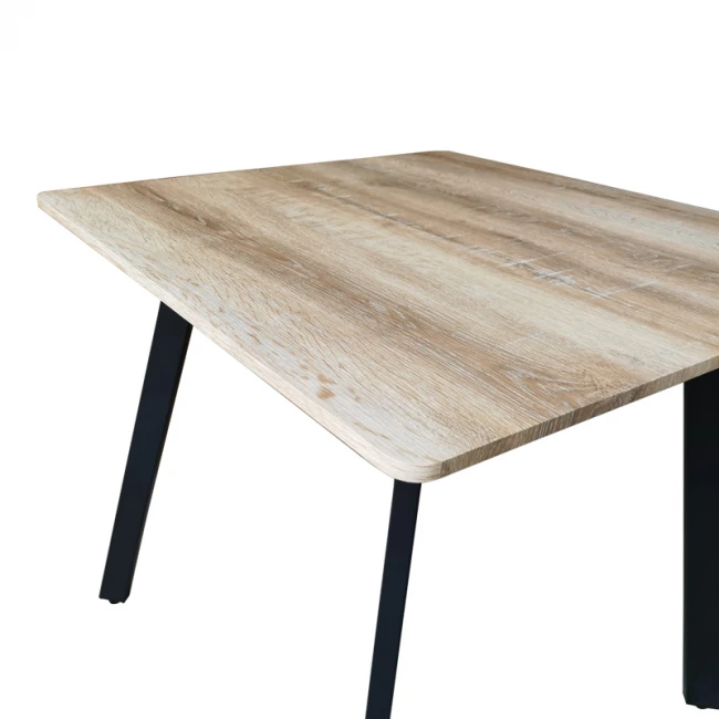 Squaro table pakoworld sonoma mdf with black metal legs 80x80x75cm