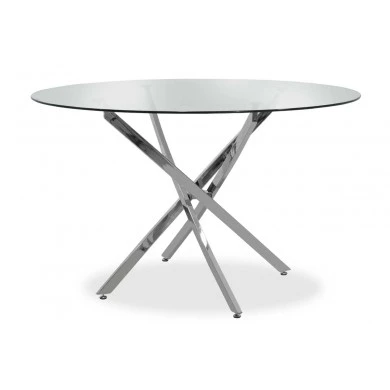 Dining table Steve pakoworld round with transparent glass D120x74,5cm