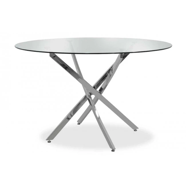 Dining table Steve pakoworld round with transparent glass D120x74,5cm