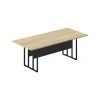 Conference table Lotus pakoworld metal-wood in oak-dark grey color 200x100x75cm