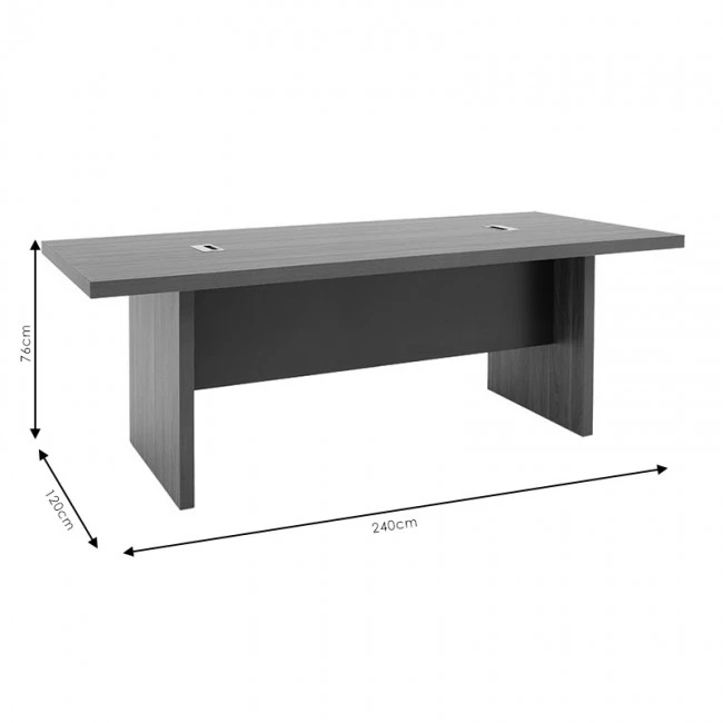 Conference table Oscar pakoworld 5cm walnut-anthracite 240x120x76cm