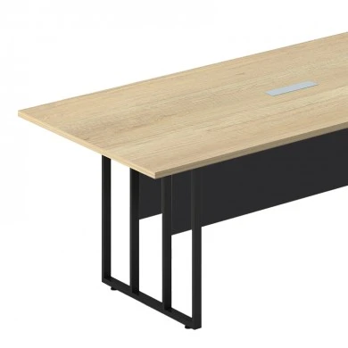Conference table Lotus pakoworld metal-wood in oak-dark grey color 200x100x75cm