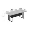 Conference table Lotus pakoworld metal-wood in oak-dark grey color 200x100x75cm
