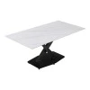 Kitchen table Tafel pakoworld sintered white stone with black metal legs 180x90x76cm