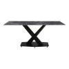 Kitchen table Tafel pakoworld sintered black stone with black metal legs 180x90x76cm