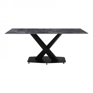Kitchen table Tafel pakoworld sintered stone with black metal legs 180x90x76cm
