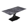 Kitchen table Tafel pakoworld sintered black stone with black metal legs 180x90x76cm
