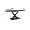 Kitchen table Tafel pakoworld sintered black stone with black metal legs 180x90x76cm