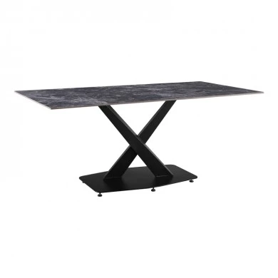 Kitchen table Tafel pakoworld sintered stone with black metal legs 180x90x76cm