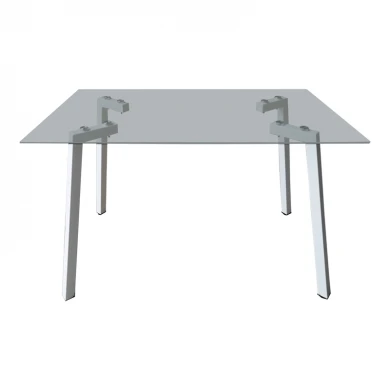 Titta table pakoworld glass top with white metal legs 120x70x75cm