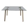 Titta table pakoworld glass top with metal legs in natural shade 120x70x75cm