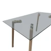 Titta table pakoworld glass top with metal legs in natural shade 120x70x75cm