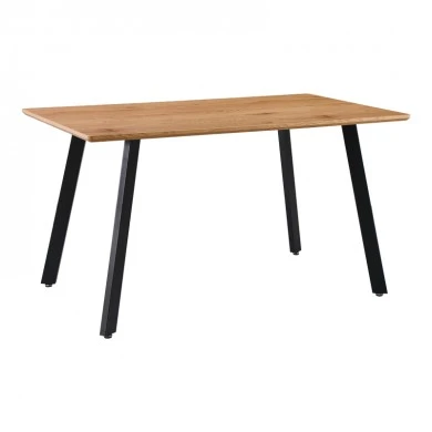 Dining table Toafel pakoworld MDF in natural color with black metal legs 140x80x75cm