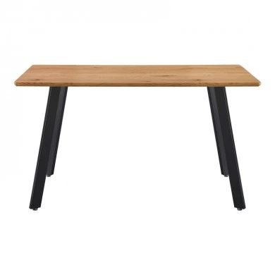 Dining table Toafel pakoworld MDF in natural color with black metal legs 140x80x75cm