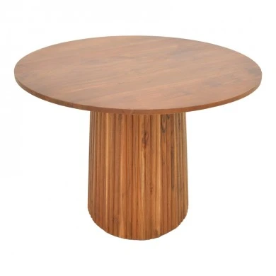Tully table pakoworld solid acacia wood in walnut shade D120x75cm