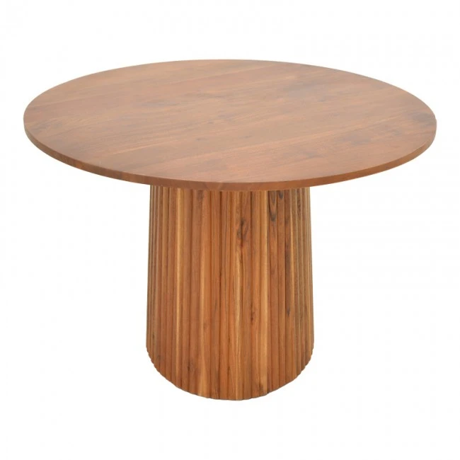 Tully table pakoworld solid acacia wood in walnut shade D120x75cm