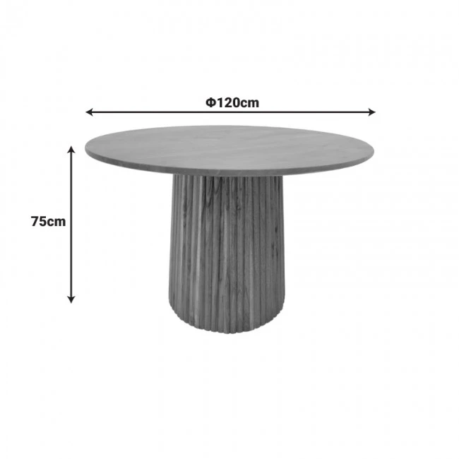 Tully table pakoworld solid acacia wood in walnut shade D120x75cm