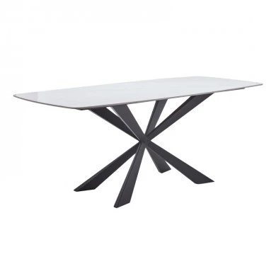 Viano table pakoworld sintered stone light gray-black 180x85x76cm