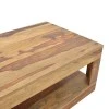 Volino pakoworld table solid sheesham wood in walnut shade 90x60x40cm