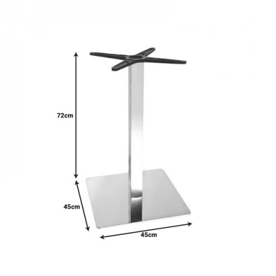 Galax pakoworld aluminum table base in silver shade 45x45x72cm