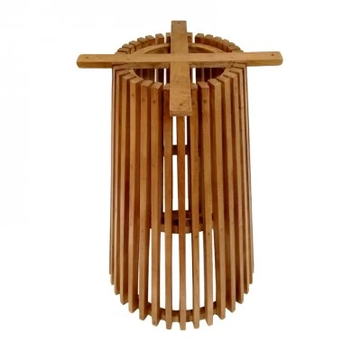 Indoor use bar table base Galy pakoworld mindi wood in natural shade D60x90cm