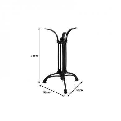 Outil pakoworld metal table base in black shade 50x50x71cm