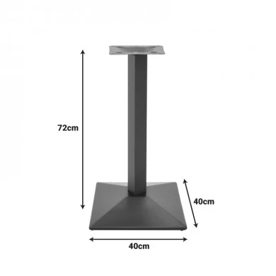Ova I pakoworld metal table base in black shade 40x40x72cm