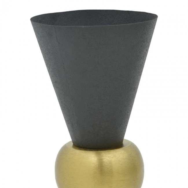 Vase Decorasie Inart black-gold metal D28x65cm