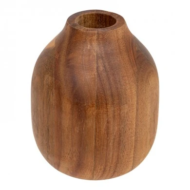 Vase Strezio pakoworld ceramic in natural-walnut color D10x12cm