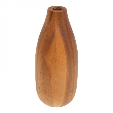 Vase Strezio pakoworld ceramic in natural-walnut color D8x18cm