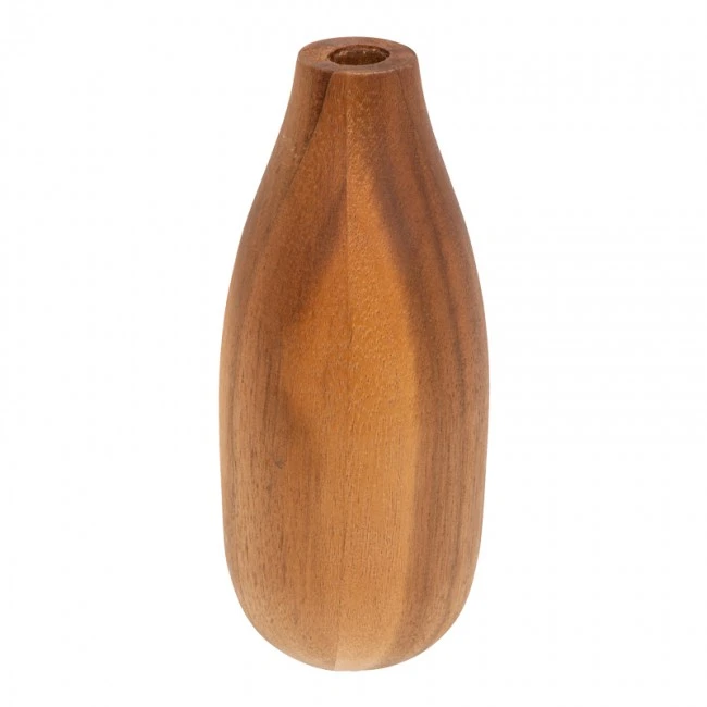 Vase Strezio pakoworld ceramic in natural-walnut color D8x18cm