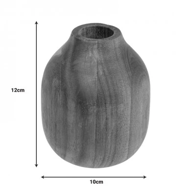 Vase Strezio pakoworld ceramic in natural-walnut color D10x12cm