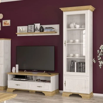Showcase Jaden pakoworld golden oak-white antique 70.5x43x197.5cm