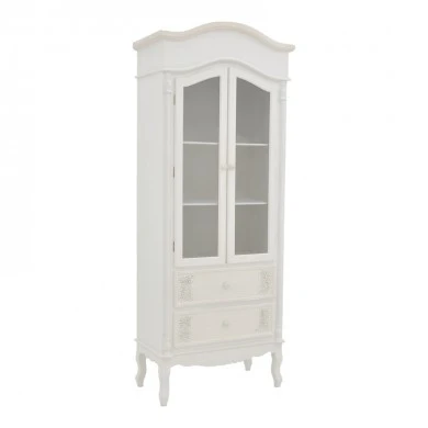 Showcase Pazlen Inart antique white color mdf 74.5x39x190cm
