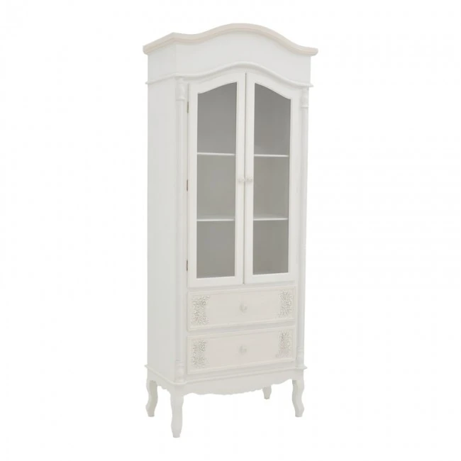 Showcase Pazlen Inart antique white color mdf 74.5x39x190cm
