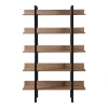 Bookcase Boderta pakoworld in sonoma-black color 120x30x190cm