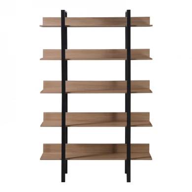 Bookcase Boderta pakoworld in sonoma-black color 120x30x190cm