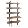 Bookcase Boderta pakoworld in sonoma-black color 120x30x190cm