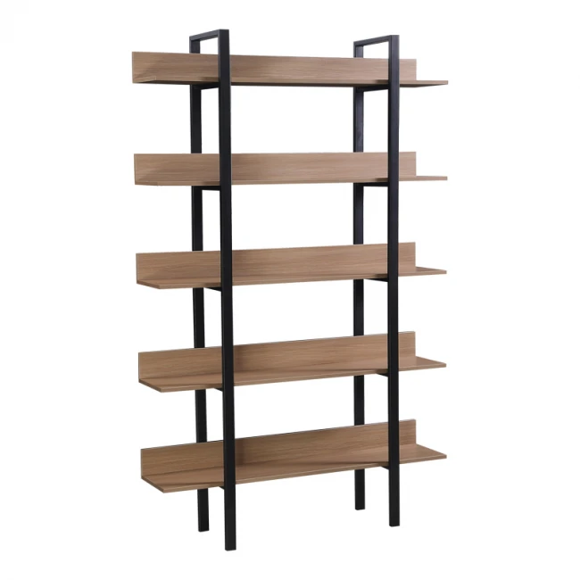 Bookcase Boderta pakoworld in sonoma-black color 120x30x190cm