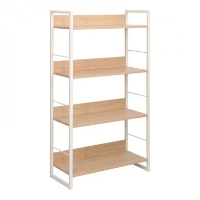 Bookcase Dorfie pakoworld in natural color with white metal 70x30x124.5cm